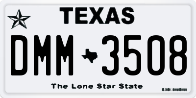 TX license plate DMM3508