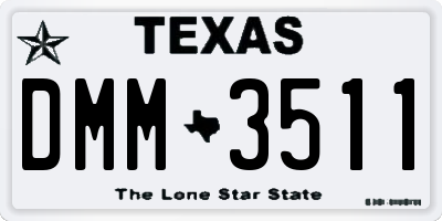 TX license plate DMM3511