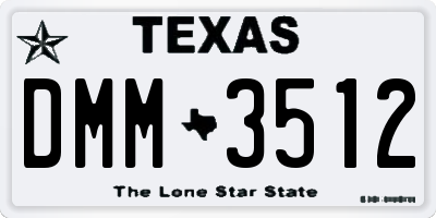 TX license plate DMM3512