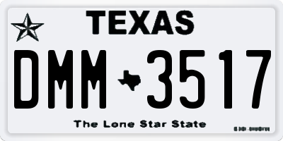 TX license plate DMM3517