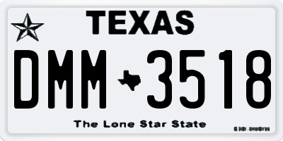TX license plate DMM3518