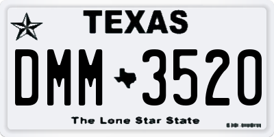TX license plate DMM3520