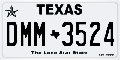 TX license plate DMM3524
