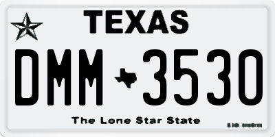 TX license plate DMM3530