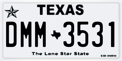 TX license plate DMM3531