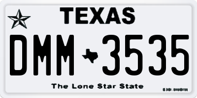 TX license plate DMM3535