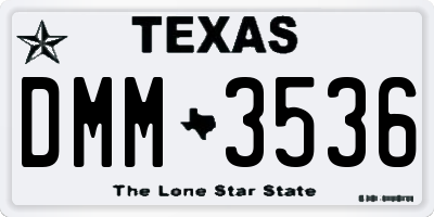 TX license plate DMM3536