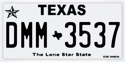 TX license plate DMM3537