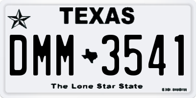 TX license plate DMM3541