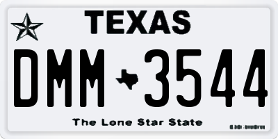 TX license plate DMM3544