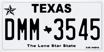 TX license plate DMM3545