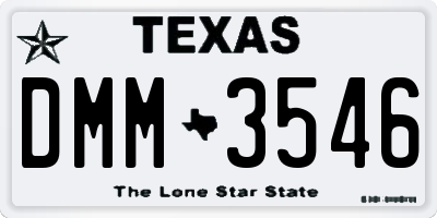 TX license plate DMM3546