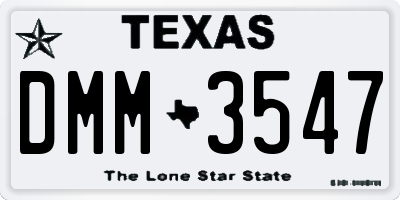 TX license plate DMM3547