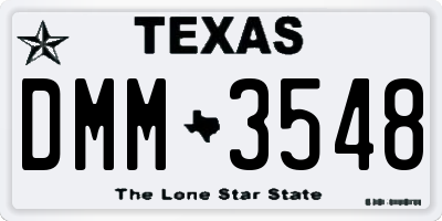 TX license plate DMM3548