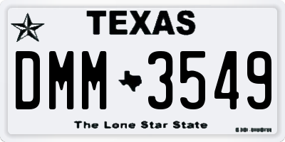 TX license plate DMM3549