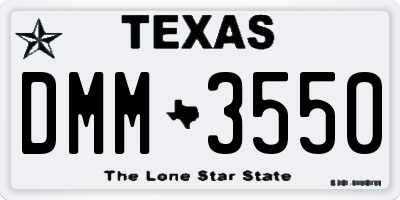 TX license plate DMM3550