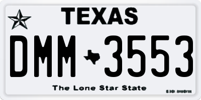 TX license plate DMM3553