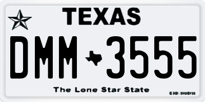 TX license plate DMM3555