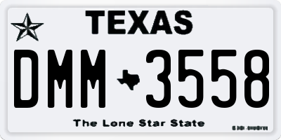 TX license plate DMM3558