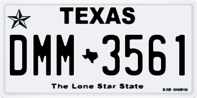 TX license plate DMM3561
