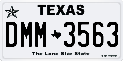 TX license plate DMM3563