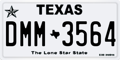 TX license plate DMM3564