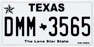 TX license plate DMM3565