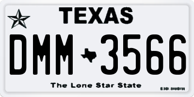 TX license plate DMM3566