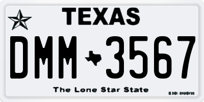 TX license plate DMM3567