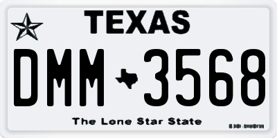 TX license plate DMM3568