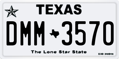TX license plate DMM3570