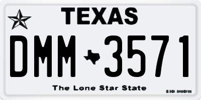 TX license plate DMM3571