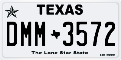 TX license plate DMM3572