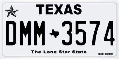 TX license plate DMM3574