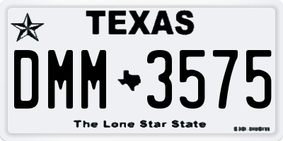 TX license plate DMM3575