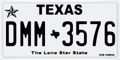 TX license plate DMM3576