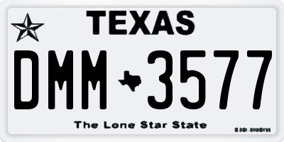 TX license plate DMM3577