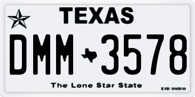 TX license plate DMM3578