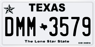 TX license plate DMM3579