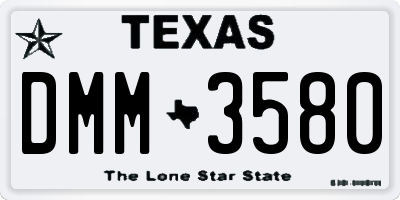 TX license plate DMM3580