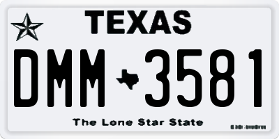 TX license plate DMM3581