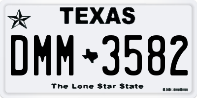 TX license plate DMM3582