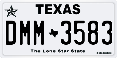TX license plate DMM3583