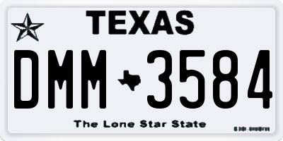 TX license plate DMM3584