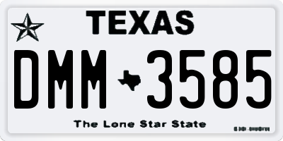 TX license plate DMM3585