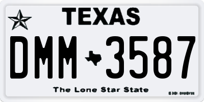 TX license plate DMM3587