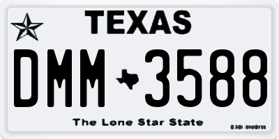 TX license plate DMM3588