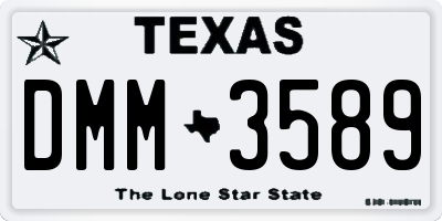 TX license plate DMM3589