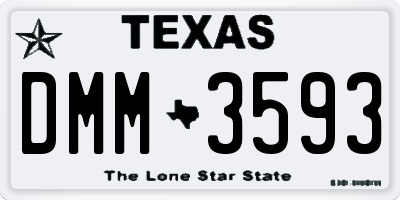 TX license plate DMM3593