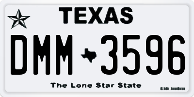 TX license plate DMM3596